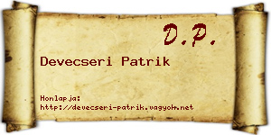 Devecseri Patrik névjegykártya